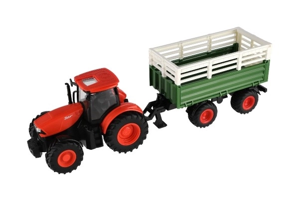 Traktor Zetor RC s prikolico plast 42cm 2,4GHz polnilni paket + baterije z zvokom v škatli