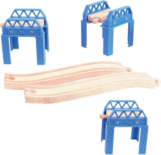 Lesena mostna konstrukcija za železniške proge Bigjigs Rail