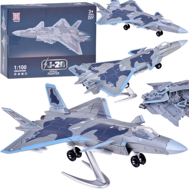 Komplet za sestavljanje modela bojnega letala J-20 1:100