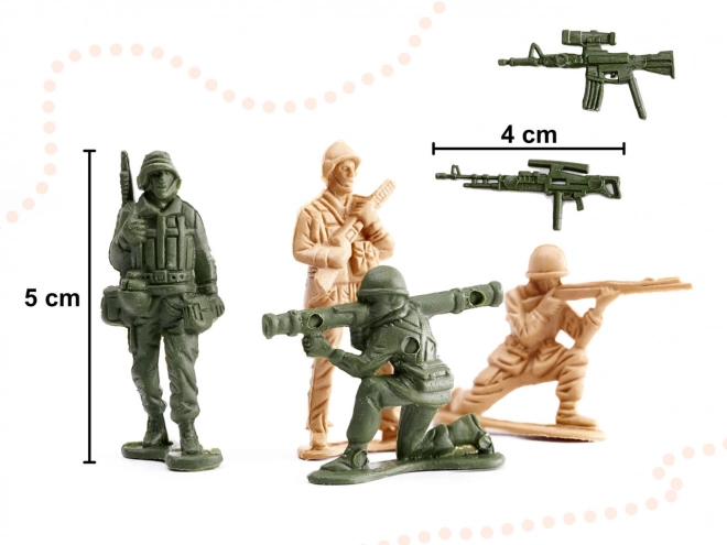 Set vojaških figuric + vojaška baza 114 delov