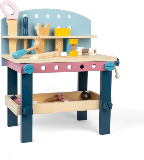 Lesena otroška delovna miza z orodjem BIGJIGS TOYS