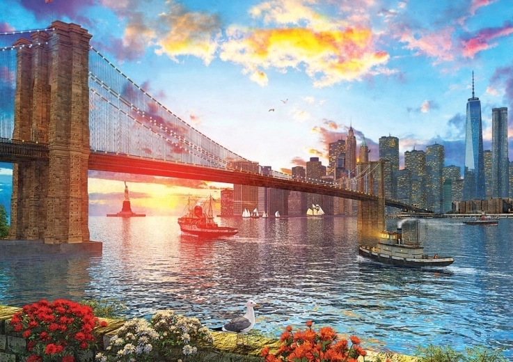 Sestavljanka ART PUZZLE zahod sonca v New Yorku 1000 koščkov
