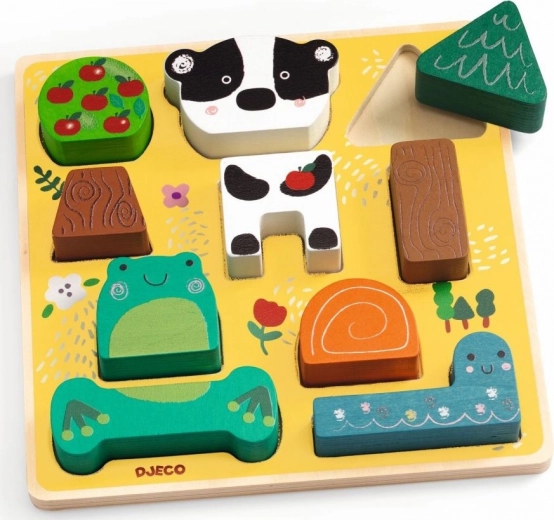 Djeco Puzz & Match Happy Živalice lesene puzzle za najmlajše