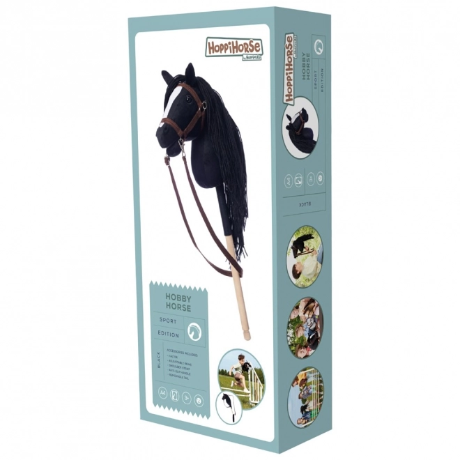 HOPPIHORSE konj na palici hobi konj velikost A4 črn