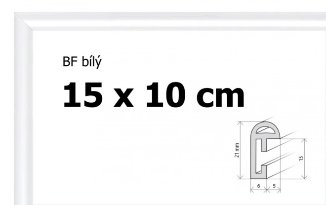 Beli plastični okvir 15x10cm
