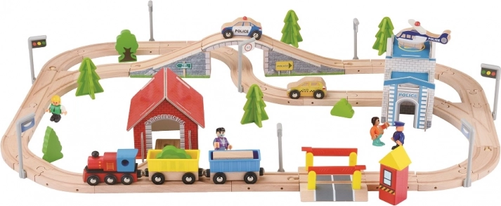lesena vlakovna proga 80 delov 2Kids Toys