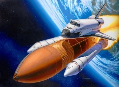 Plastični model Space Shuttle Discovery & Booster Rockets