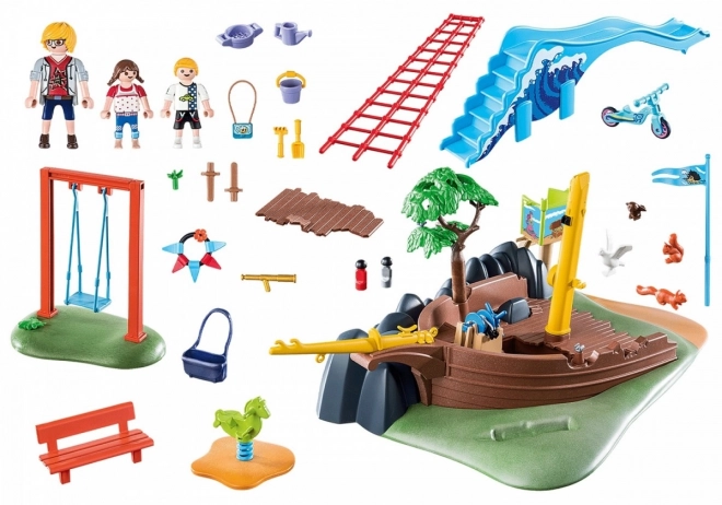 PLAYMOBIL® Mestno Življenje 70741 Otroško igrišče z razbitino ladje