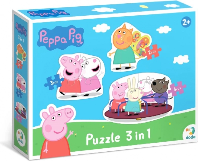 Sestavljanka Pujsa Pepa prijatelji 3v1 (2, 3 in 4 koščki)