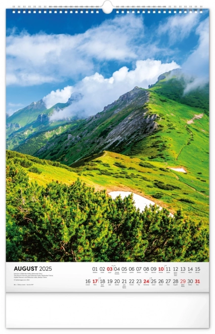 NATIKA Stenski koledar Tatry 2025, 33 x 46 cm