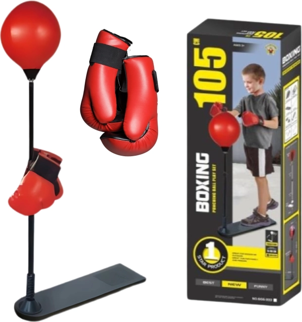 Woopie otroški boksarski set Stoječa boksarska hruška nastavljiva 70–105 cm