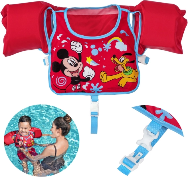 Otroški plavalni jopič z rokavčki Bestway Mickey Mouse in Pluto 3–6 let