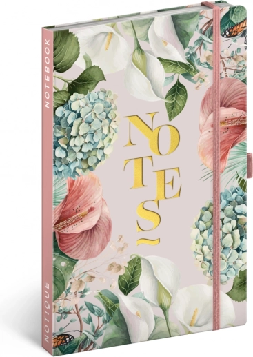 NOTIQUE črtasti notes lilija 13 × 21 cm