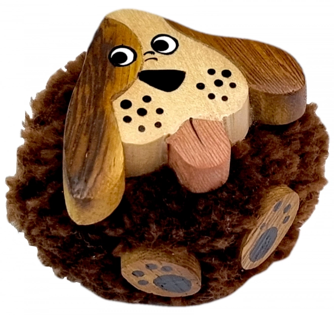 Lesena magnetka Pompom Pes