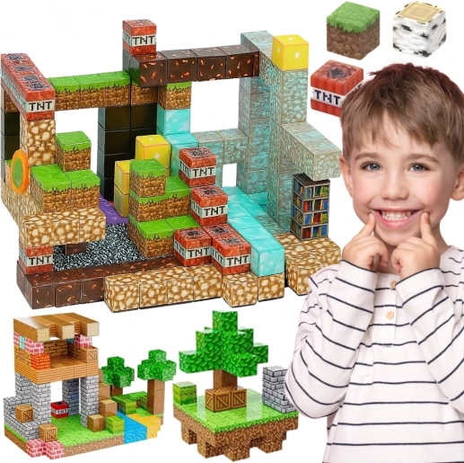 Woopie magnetne gradbene kocke – 3D magnetne kocke, izobraževalni set 63 kosov