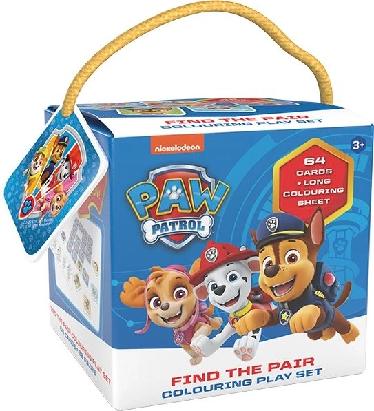 Pexeso za na pot za barvankami Tlapkova patrulja/Paw Patrol v škatli 12x12cm