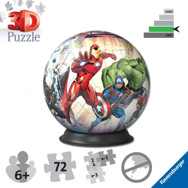 Puzzle-Žoga Marvel: Maščevalci 72 delov