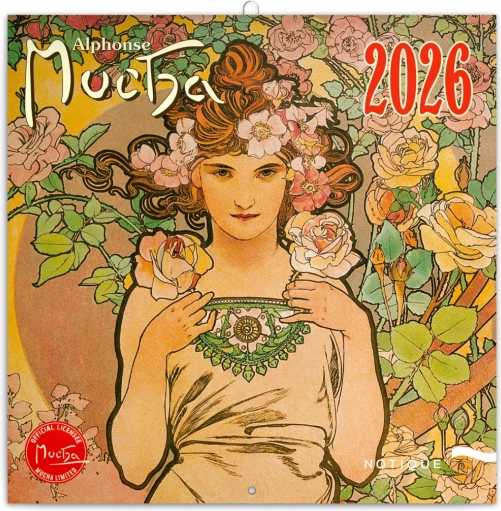 Zapisovalni koledar Alfons Mucha 2026