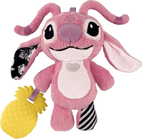 Plišasta ropotuljica z držalom Stitch Angel