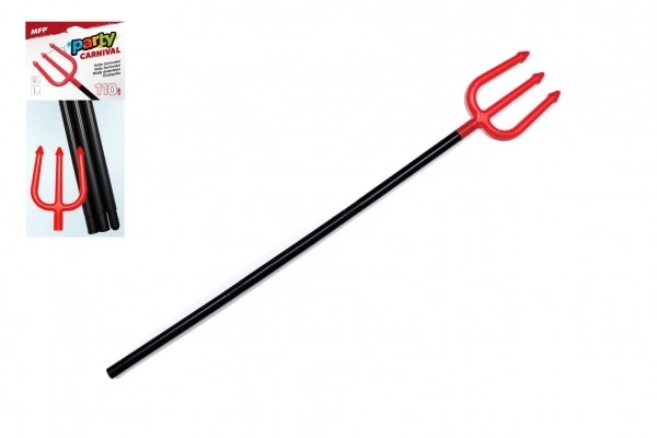 Zložljive hudičeve vilice plastika 110cm na kartici 17x41cm za karneval