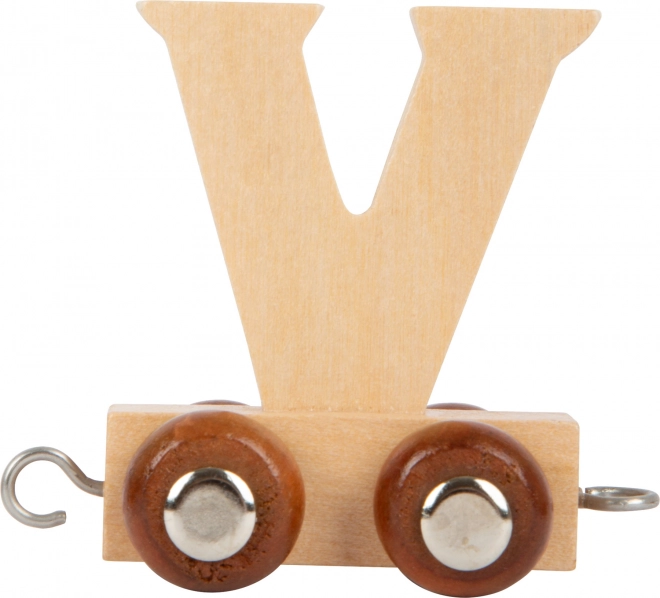 Leseni vagonček s črko V – small foot