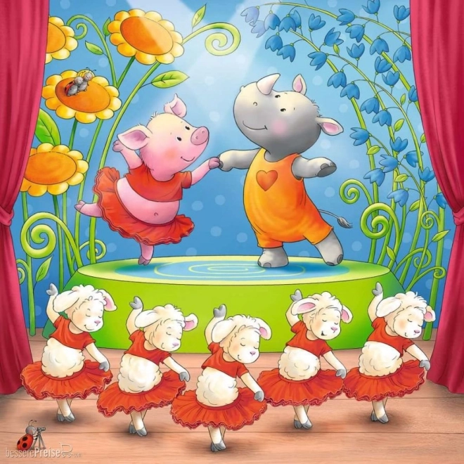 Ravensburger puzzle živali na odru 3x49 kosov