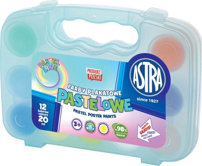 Tempera barve ASTRA pastelne 12×20 ml v plastičnem kovčku (moder)