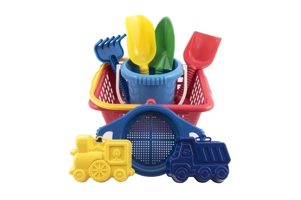 Košara set - 2 potice motika lopata grablje sito vedro nakupovalna košara plastika 12m+