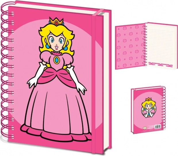Kovinski zvezek A5 z motivom PRINCESS PEACH – SUPER MARIO