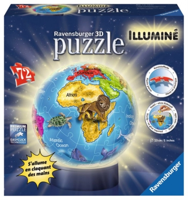 RAVENSBURGER Sijoča puzzleball Globus 72 kosov