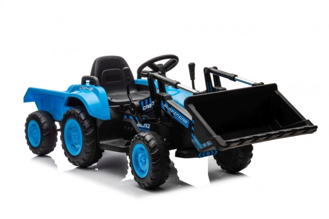 Električni otroški traktor z žlico moder