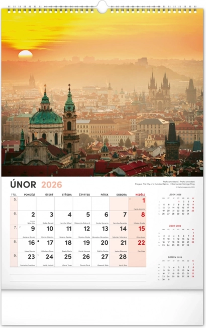 Stenski koledar Praga 2026