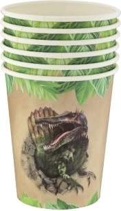 Papirnati kozarčki dinozavrska zabava 250 ml, 6 kos