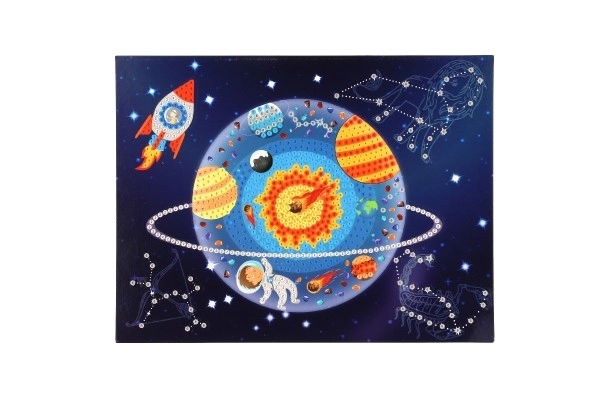 Kreativni set diamantnega slikanja Vesolje z lepljivimi diamanti v škatli 21x27x3cm
