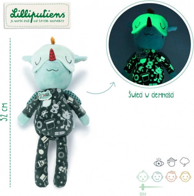 Lilliputiens uspavalni ljubkovalec s fluorescenčnimi elementi zmaj JOE 6m+