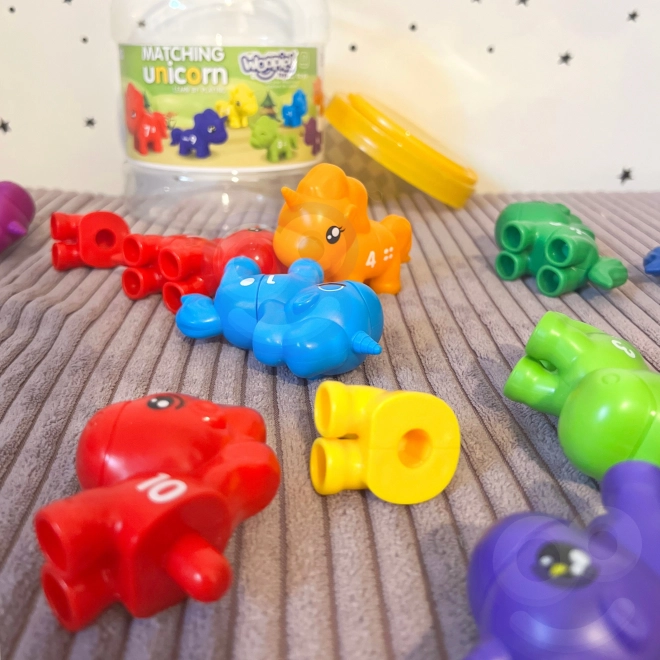 Montessori komplet za učenje številk in barv Samorogi