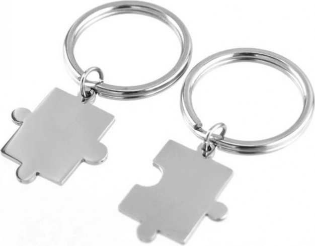 Jekleni obeski za ključe Puzzle – komplet 2 kos