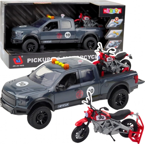Pick-up in motor z lučmi in zvoki siva 1:12 igrača