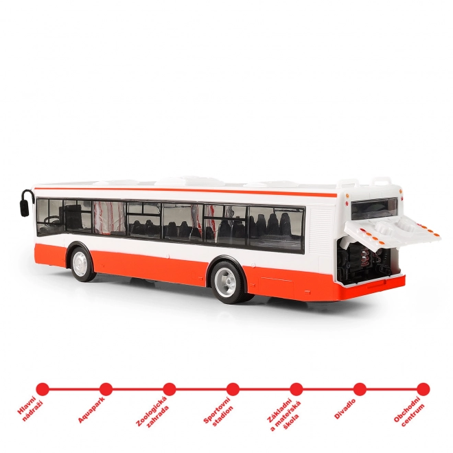 Avtobus, ki napoveduje postaje v češčini 28 cm