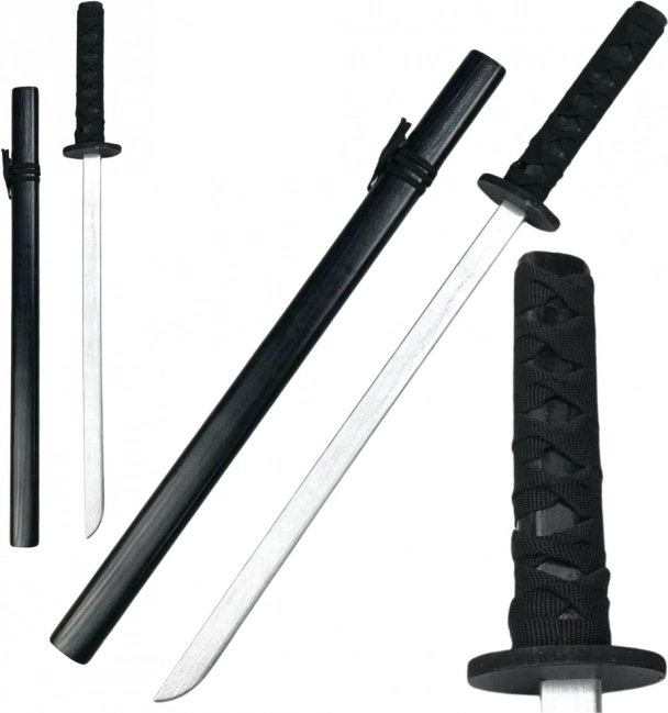 Lesena vadbena katana črna 70 cm