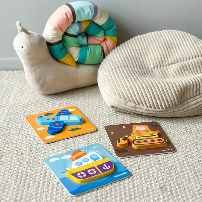 Woopie lesena sestavljanka vozila Montessori FSC
