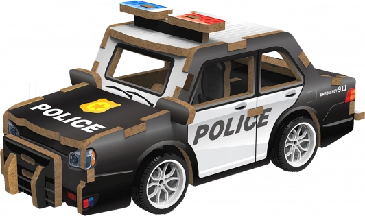 3D lesene puzzle policijskega avtomobila