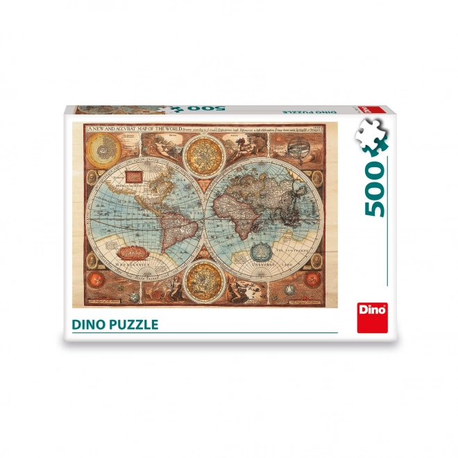 Dino Puzzle starodaven zemljevid sveta - 500 kosov