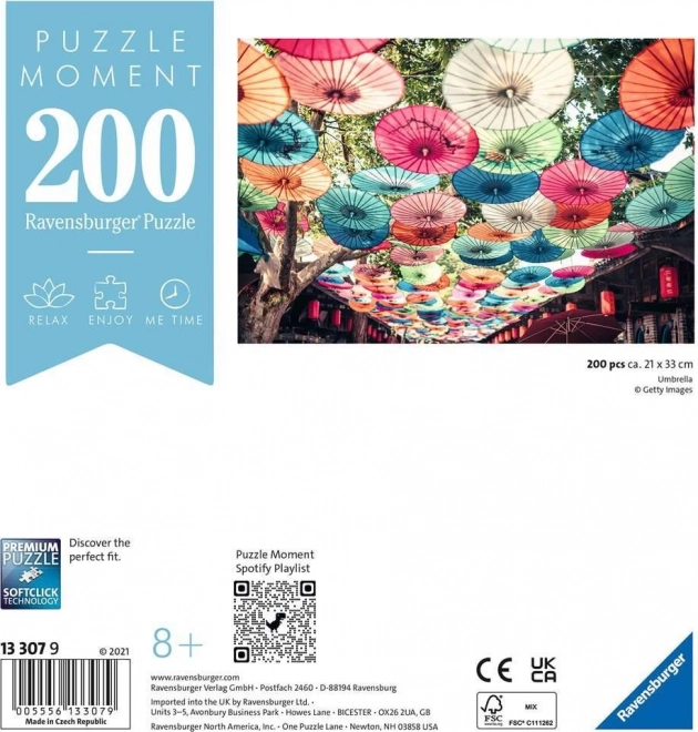 RAVENSBURGER Trenutek sestavljanke: Dežniki 200 kosov