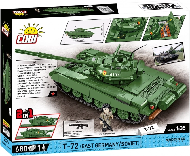 COBI 2625 Oborožene sile T-72 (DDR/SOVJET), 1:35, 680 k, 1 f