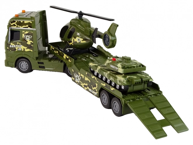 Vojaška gradbena igrača Tovornjak s frikcijskim pogonom Fakcija tank Helikopter