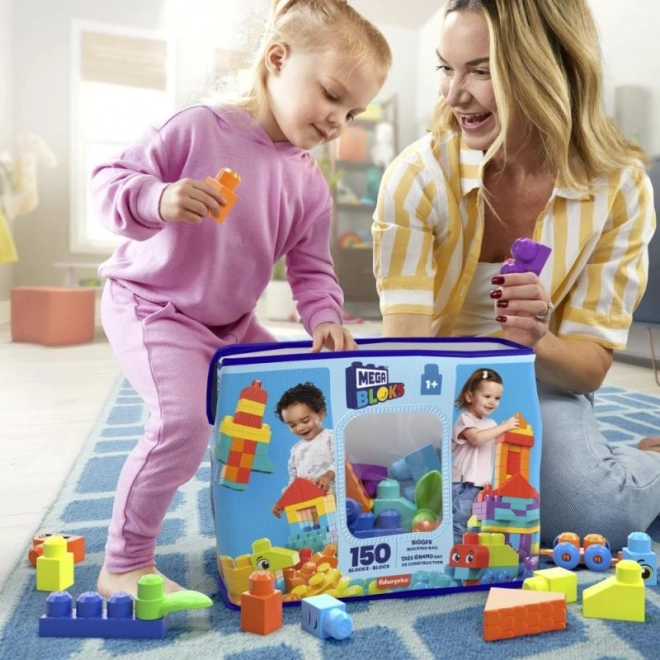 Mega Blocks Zelo velik vreča kock - modra (150 delov)