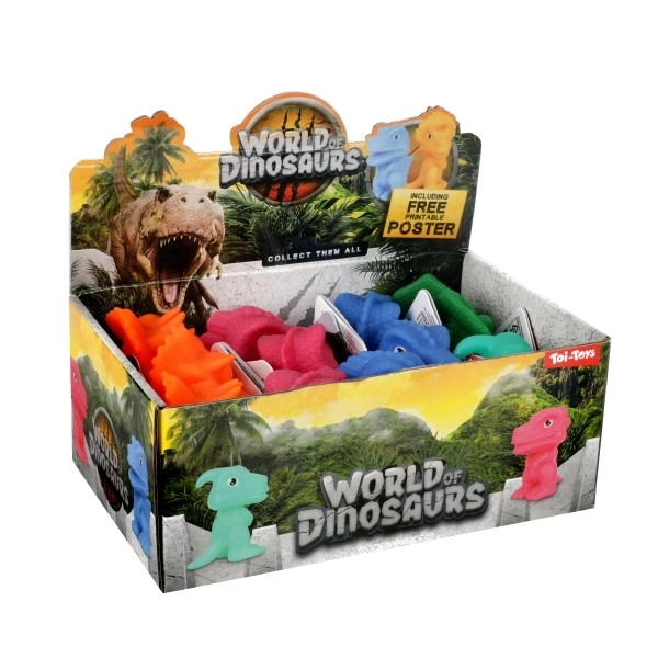 Gumijasti dinozaver 8cm - 5 vrst v škatli