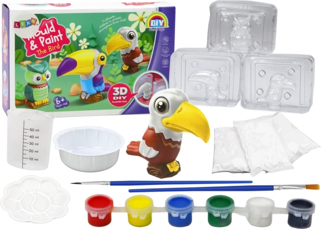 Kreativni umetniški set 3D Ptice – mavec in barve