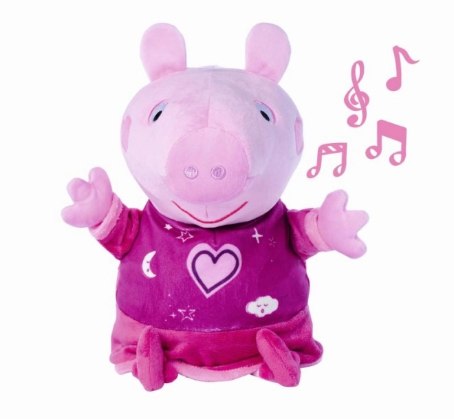 Peppa Pig 2v1 plišasti uspavanka, igranje + svetloba, roza, 25 cm